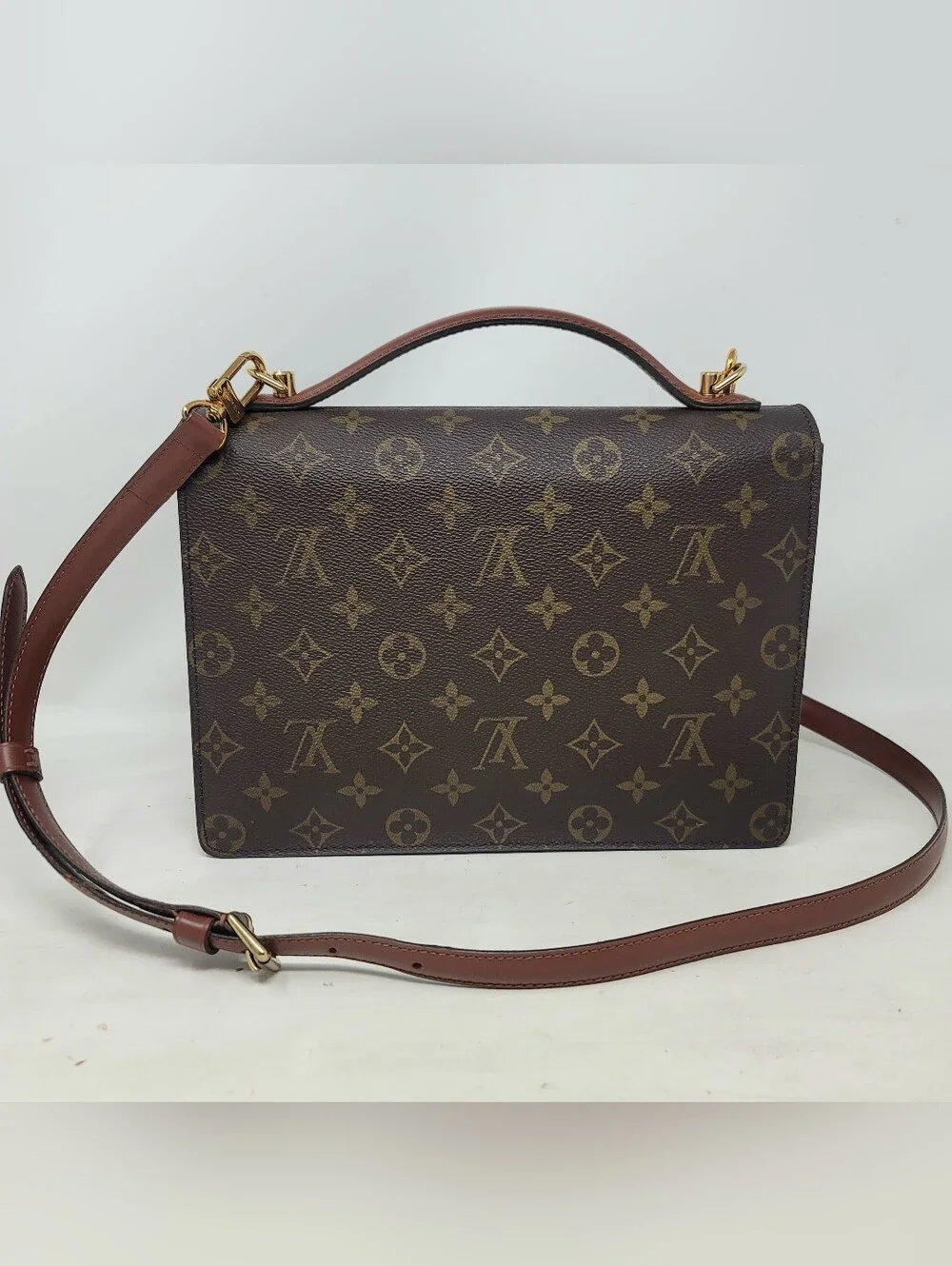 Louis Vuitton Monceau Monogram 26 Canvas Crossbody Shoulder Hand Bag Authentic